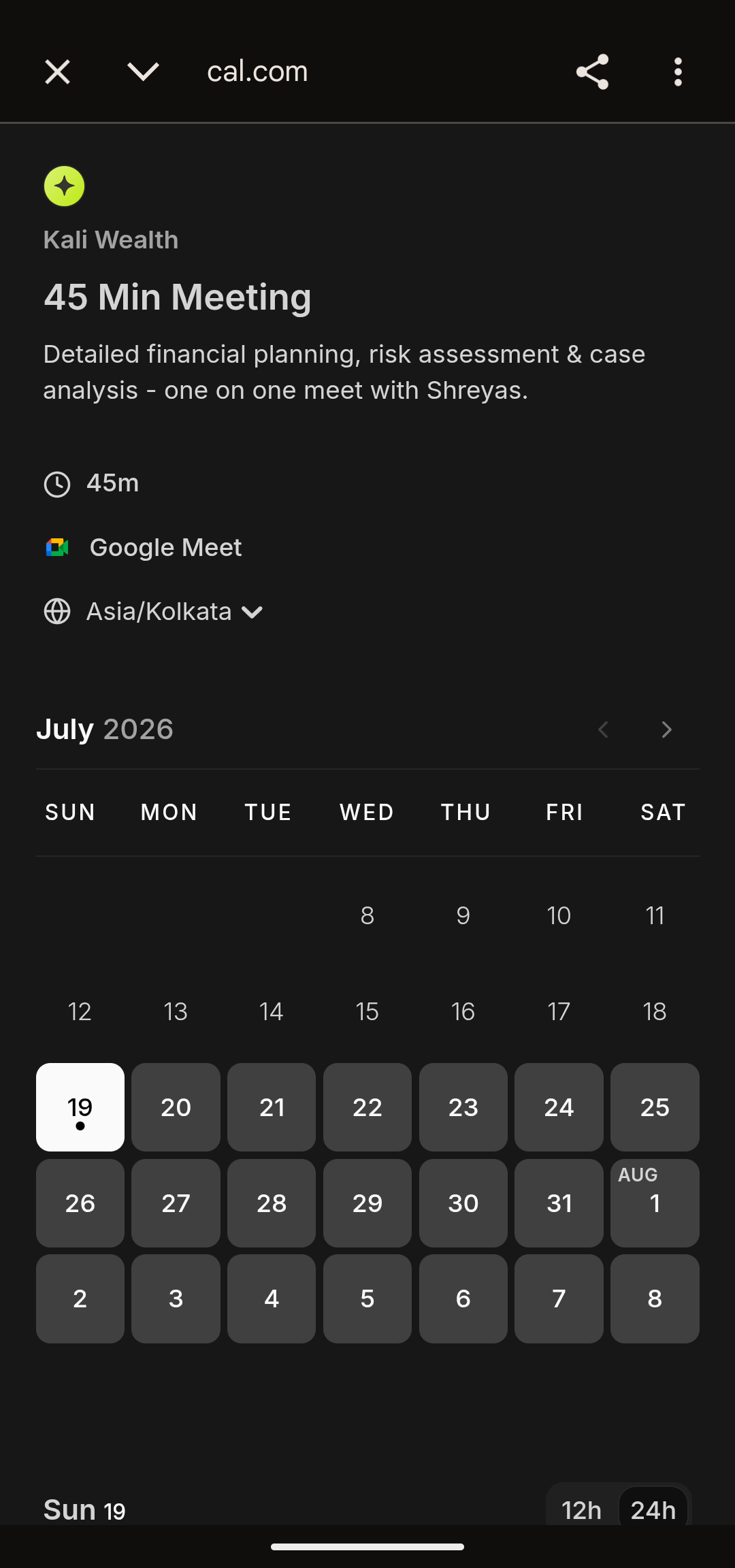 KaliWealth app demo — screen 12 of 17